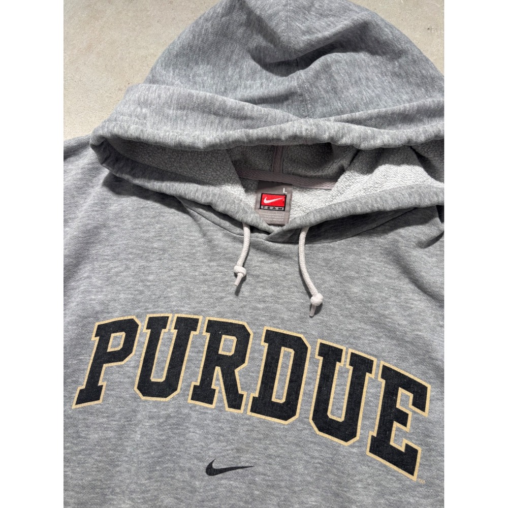 Nike Team Purdue University Hoodie Mens Large Gray Boilermakers Sweatshirt L - Picture 2 of 4